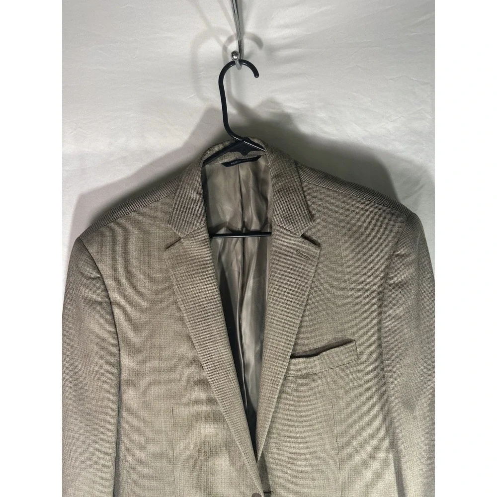 Ralph Ralph Lauren Men's Blazer 42R Silk Wool Tan Micro-Check 2-Button Dillard's